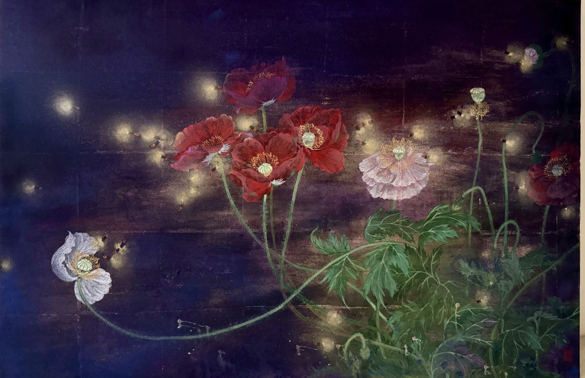 張若琳膠彩作品〈夜間精靈〉