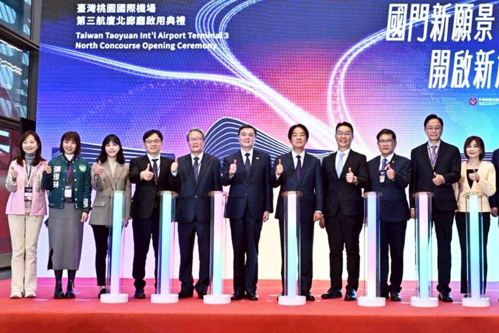 ▲賴清德總統今日下午出席「桃園國際機場第三航廈北廊廳啟用典禮」,除見證臺灣空運開啟新篇章,也期許第三航站區工程能夠如期、如質完工。