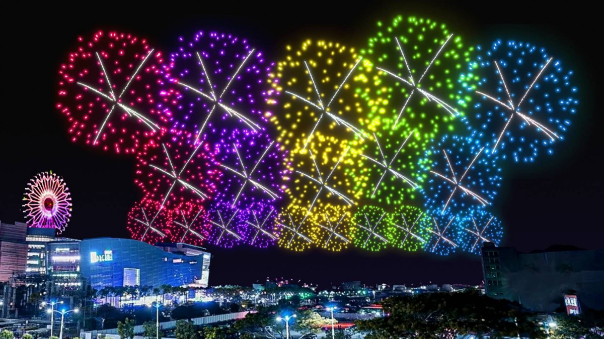 五彩色系煙火,呼應高雄應援風景,再現魅力瞬間。(圖/高雄市政府新聞局提供)