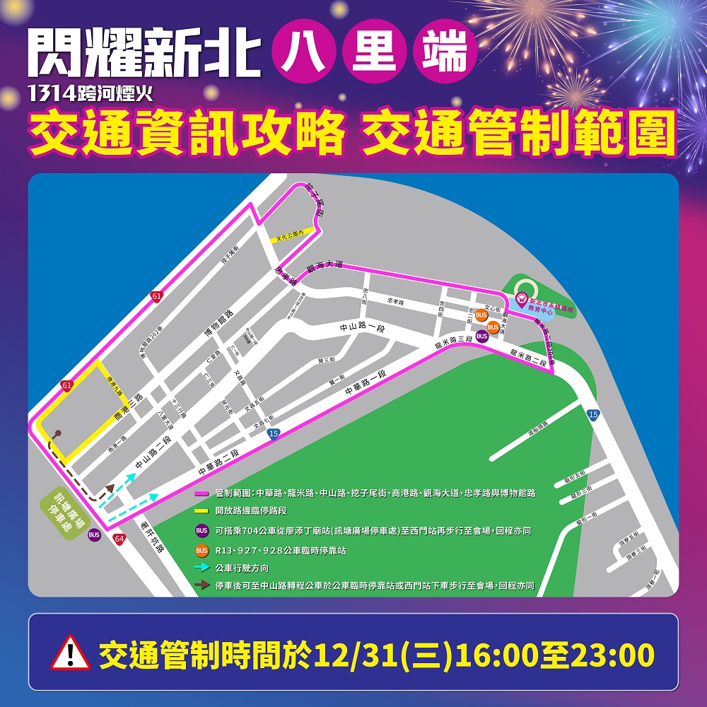 新北跨河煙火演唱會 交通、直播全攻略 淡水八里下午4點起交管 - https://www.watchmedia01.com