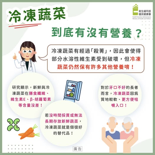 冷凍蔬菜同樣健康？營養專家揭真相