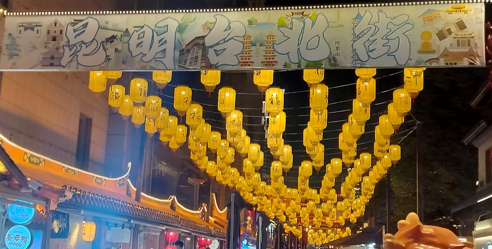 ▲許多大陸遊客到昆明必定要逛的就是昆明台北街和南強步行街。