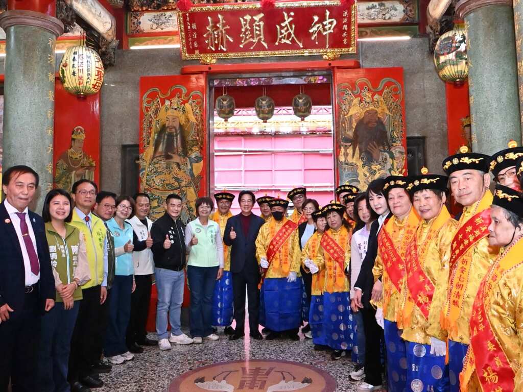 ▲彰化縣溪湖鎮地方信仰中心福安宮,24年一次建醮大典,今日下午賴清德總統蒞臨溪湖鎮永安宮、福安宮參香祈福。(圖/彰化縣政府提供)