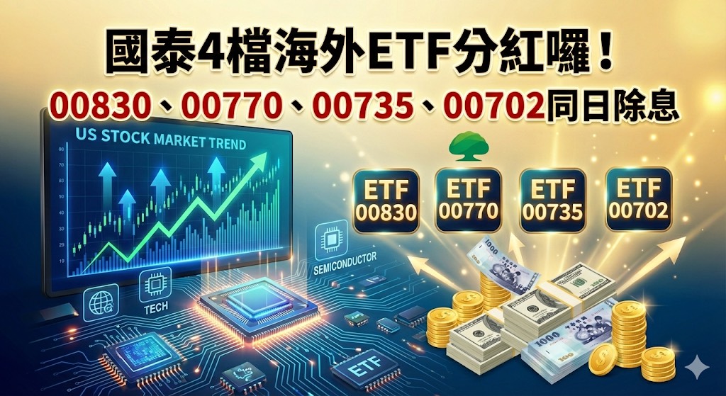 國泰4檔海外ETF元月除息!00830狂配9元創新高 經理人這樣說