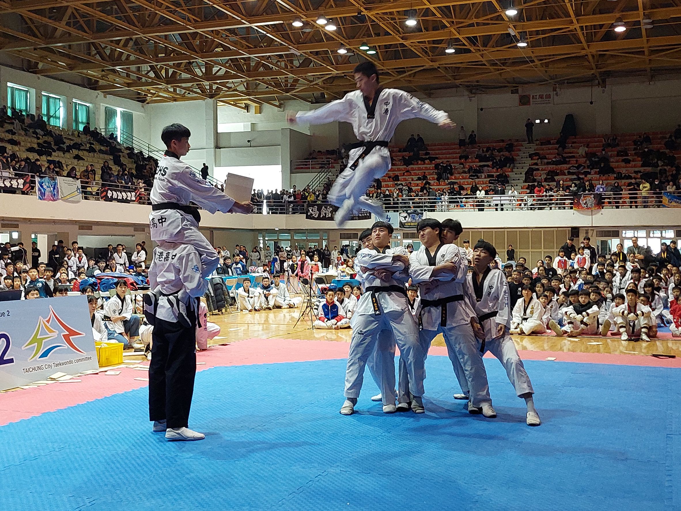 圖 中港高中帶來精采跆拳道表演 記者王偉翻攝