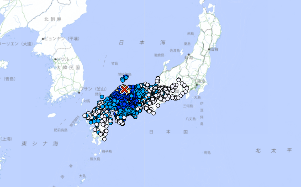 日本島根規模6.2強震!最大震度5強 關西多地有感、無海嘯風險