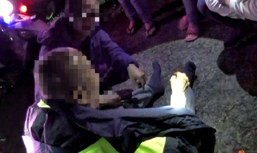 ▲寒夜不放棄，竹山警靠這招成功尋回走失長者。