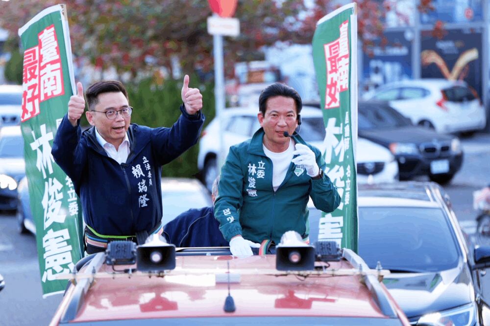 「南高連線」賴瑞隆力挺 二度台南陪車掃、唯一支持林俊憲 213 照片來源:林俊憲辦公室
