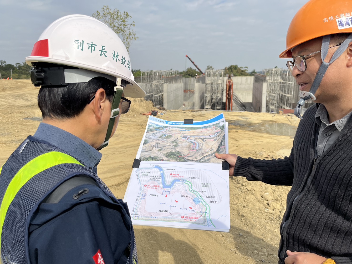 林欽榮副市長視察鳥松區十九灣滯洪池 力拼汛期前發揮滯洪功能
