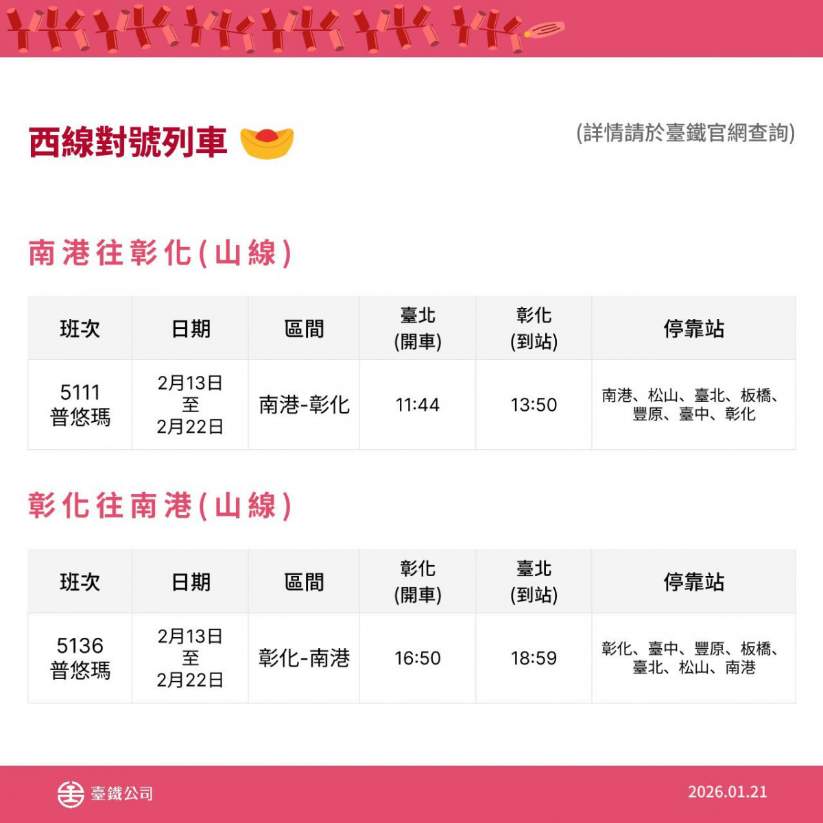 (圖/翻攝自台鐵臉書)