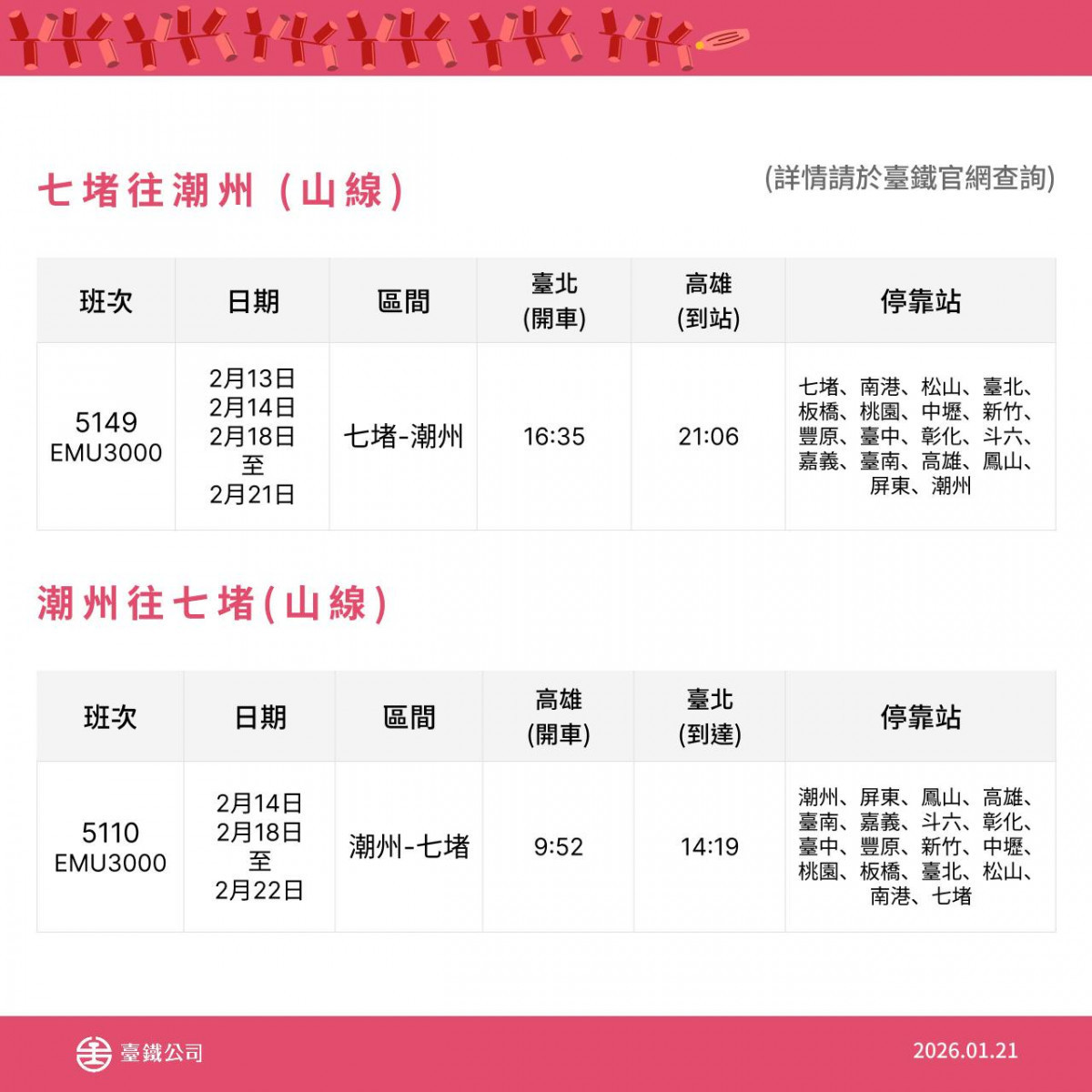 (圖/翻攝自台鐵臉書)