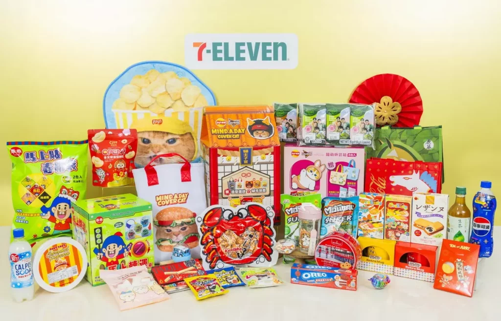 針對過年走春、聚會、補給等多元購買需求,7-ELEVEN自1月28日起到3月3日止推出「金馬開運主題專案架」