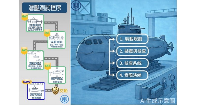 台船續推潛艦科普 聚焦潛艦測試程序與潛航前安全準備