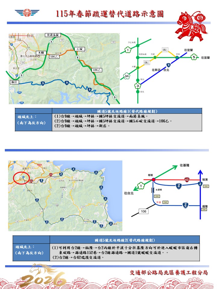 《圖說》替代路線圖。〈北區養工分局提供〉