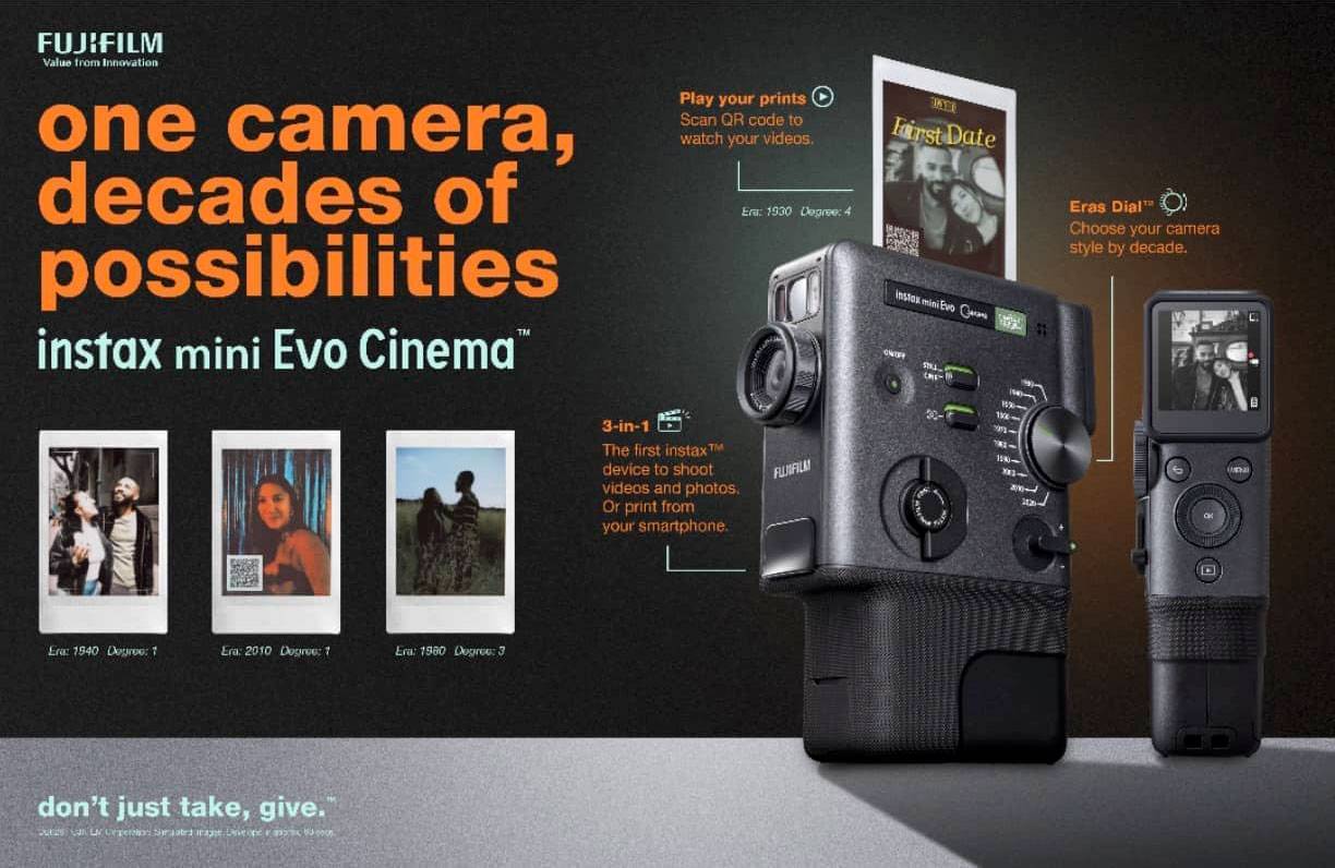 連影片都能隨錄隨洗! FUJIFILM instax mini Evo Cinema 混合式相機,帶你快速穿越古今中外