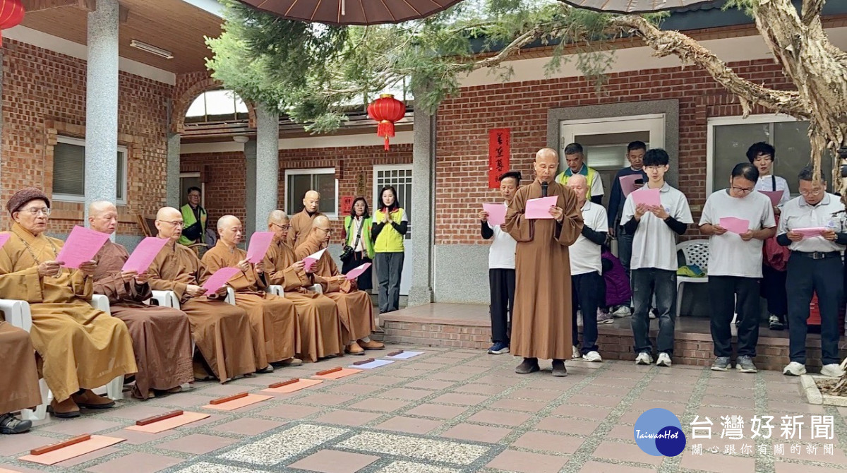 嘉義縣竹崎鄉灣橋晧月精舍今天舉辦一年一度盛會新春雅集活動。（圖／民眾曾博怡提供)