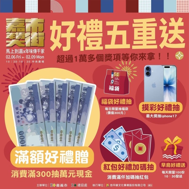 五重好禮拚買氣 2026嘉義市年貨大街2/6起盛大開幕