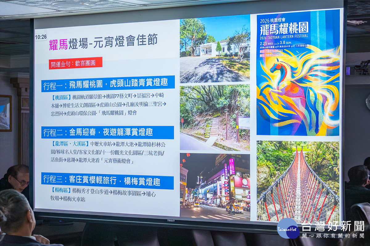 觀旅局於市政會議中進行「迎金馬.遊桃園」專題報告。