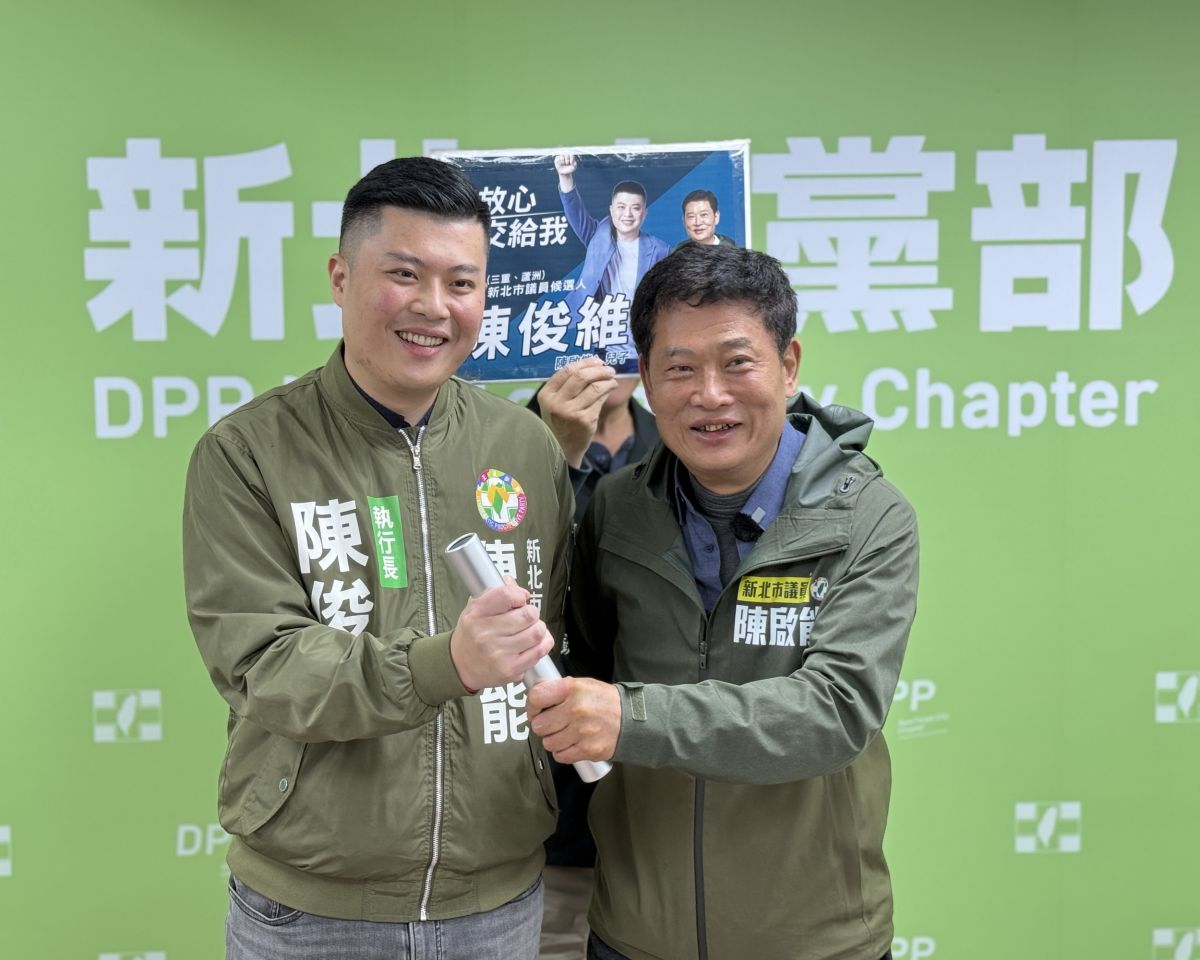圖/陳啟能直言,交棒不是退場,而是將責任交給更好的人,未來,「三蘆的大小事交給俊維,我放心;也請鄉親放心」。(新北市議員陳啟能辦公室提供)