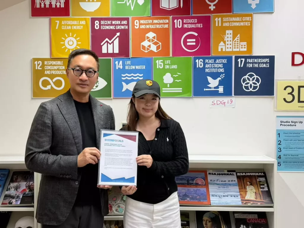 VIS 國際實驗教育高中部學生黃美翔率先簽署 Global School Pledge，開啟台灣永續教育新篇章