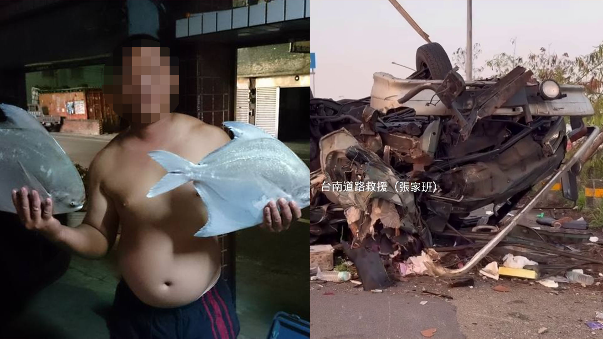 ▲國8改裝BMW撞死二寶爸!凌晨捕魚噴飛奪命 肇逃駕駛冷血棄車跑(圖/方男臉書;道路救援 張家班 提供)