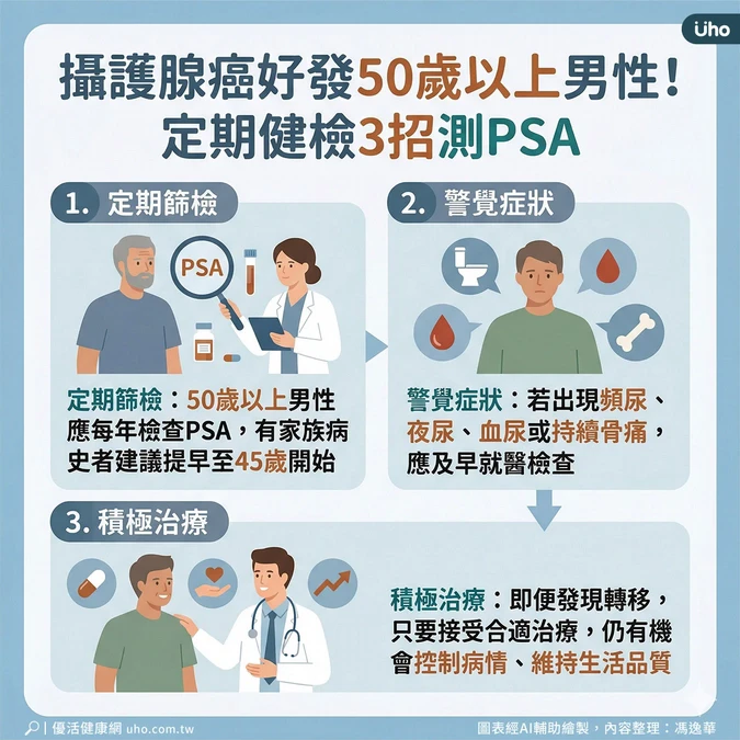 中高齡男性應定期健檢測PSA