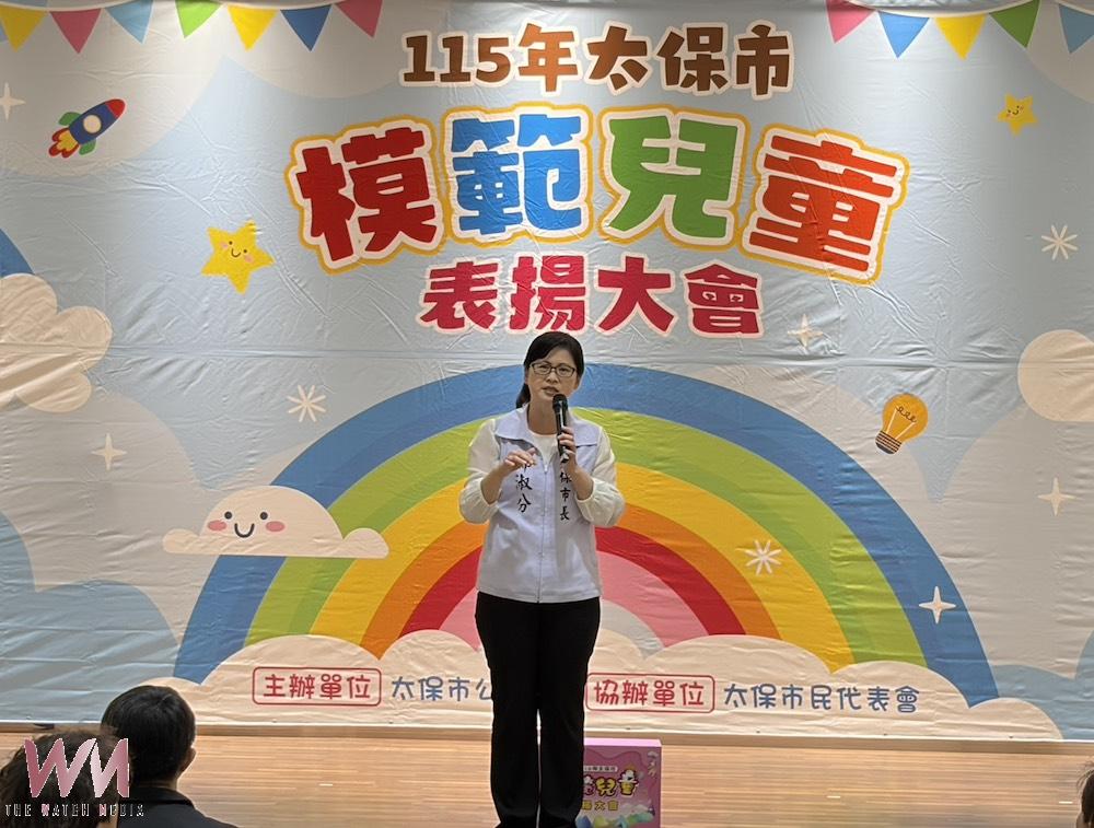太保市鄭淑分市長肯定孩子在品格、學習與生活態度上的優良表現，辦「模範兒童表揚大會」。（圖/記者陳惲朋攝）