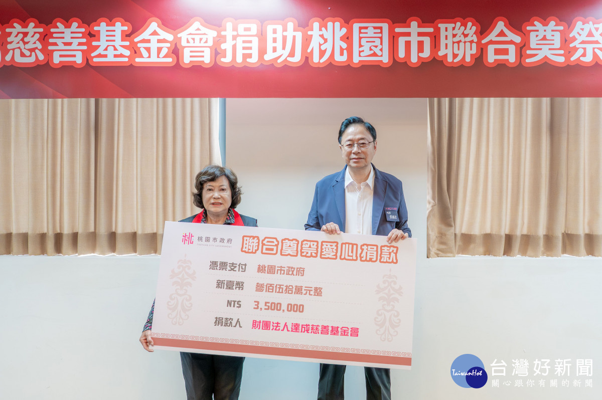 達成慈善基金會捐款金額提升至每年350萬元。