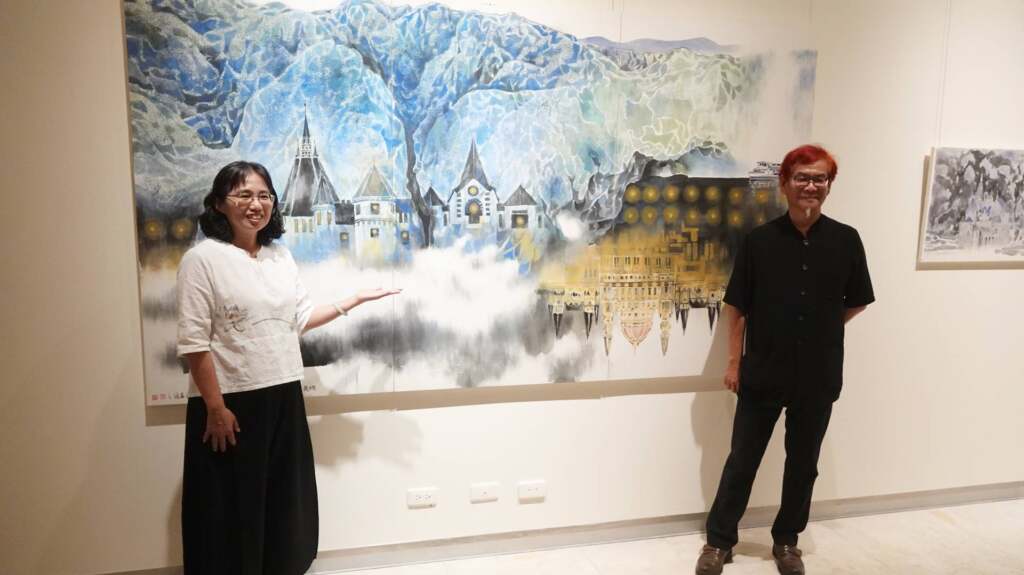 ▲彰化縣文化局自即日起至5月3日，在彰化縣立美術館展出「旅歐觀想–2026莊連東彩墨創作展」，彰化縣文化局長張雀芬邀請觀眾走入兼具詩意與哲思的藝術場域。（圖／記者林明佑攝）