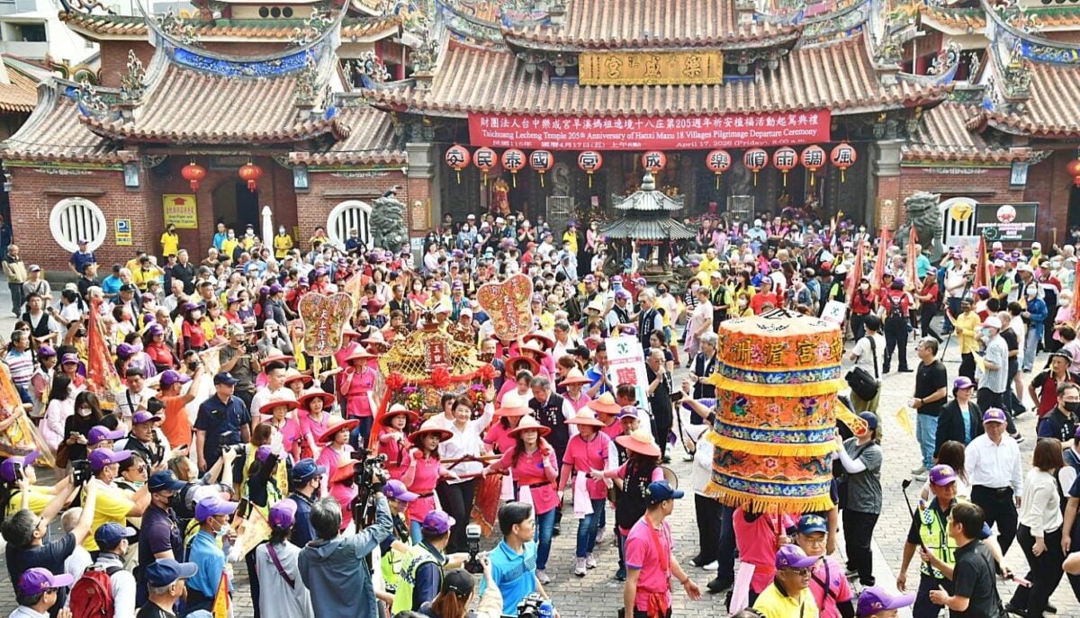▲旱溪媽祖遶境天數長達22天,停駕或駐駕宮廟有99座,行經區里別多達11區域116里。