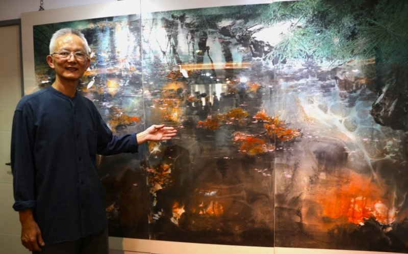 林富源坐觀雲水墨行旅創作展 在高市中國書畫學會會館舉行