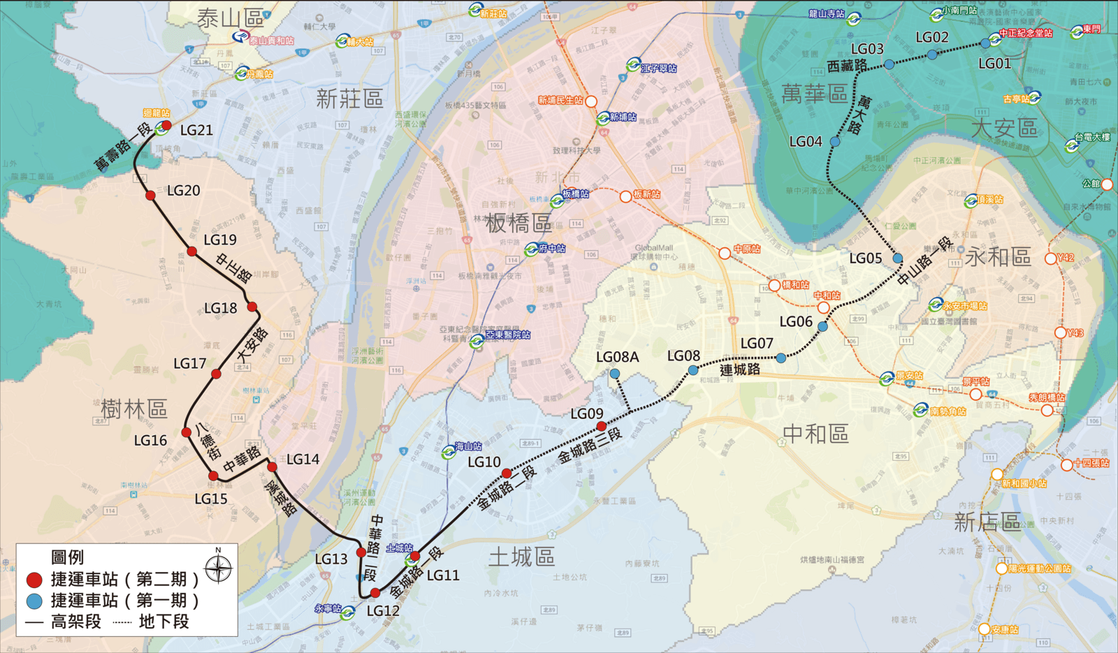 萬大線全線路線圖。（圖片來源：台北市政府捷運工程局）