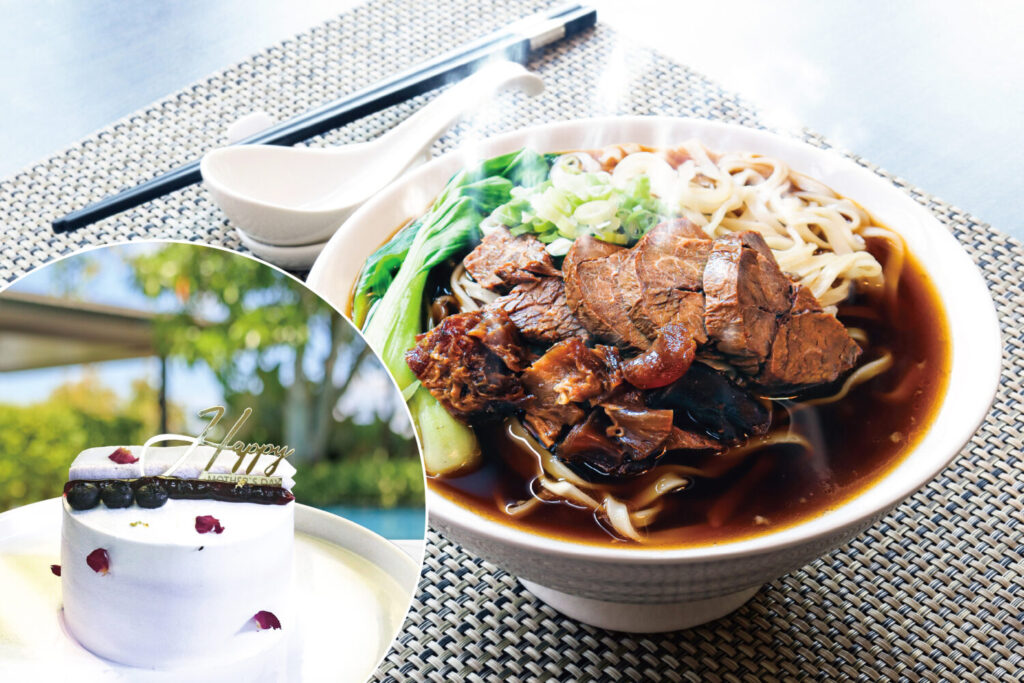 大板根冰淇淋與招牌牛肉麵。(圖/大板根森林溫泉酒店 提供)