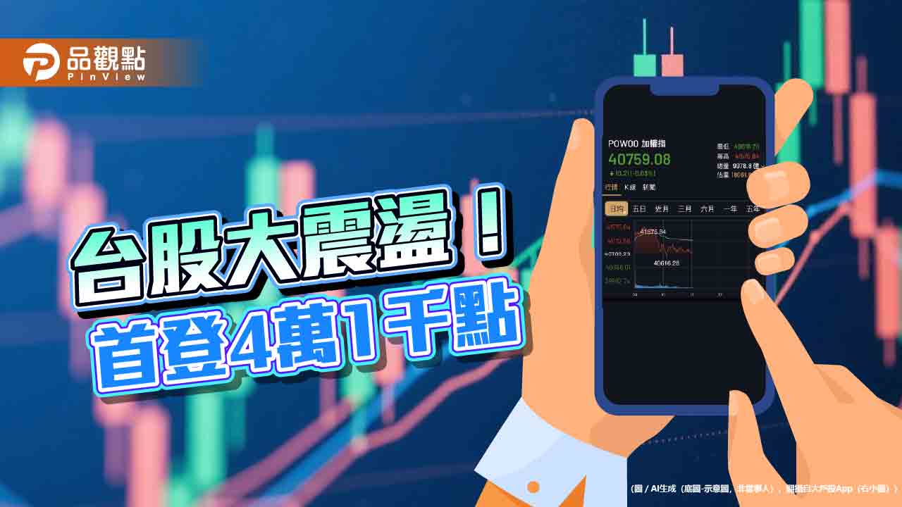 台股狂震收漲369點!盤中創新高41575 高低相差近千點