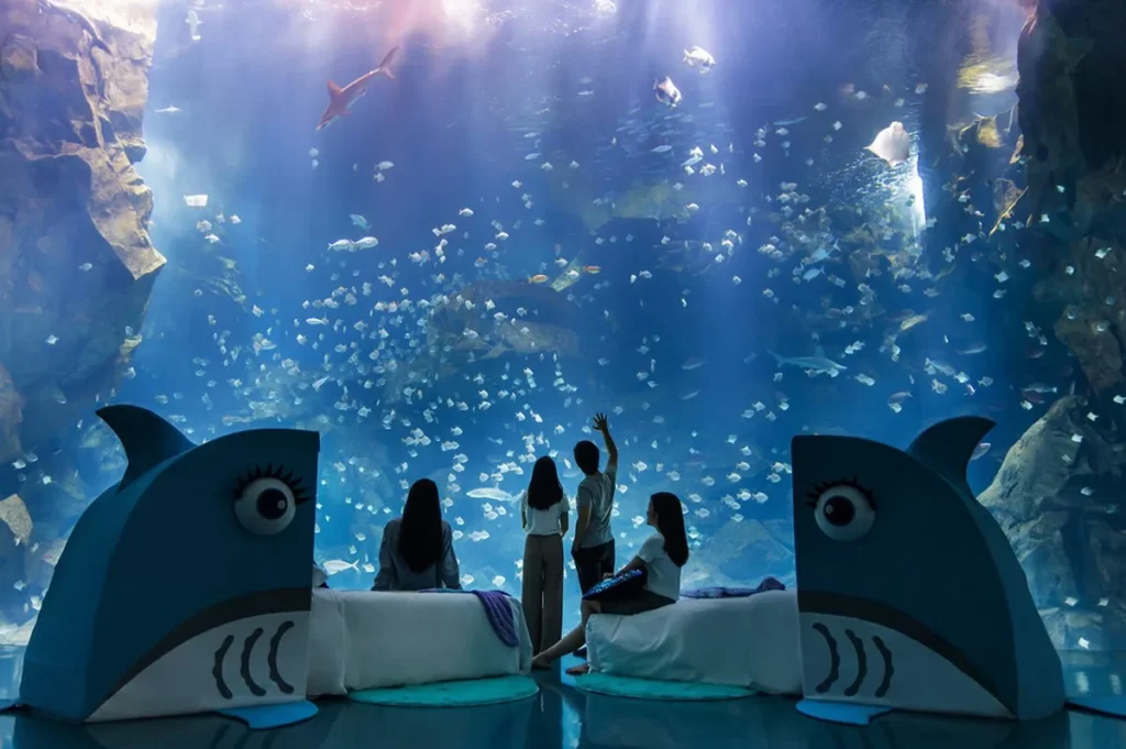 COZZI Blu和逸飯店‧桃園館推出「Blu Night島嶼夢遊」獨家星級海洋眠旅,結合一泊三食及夜宿Xpark沉浸式體驗。圖/國泰飯店觀光事業提供。