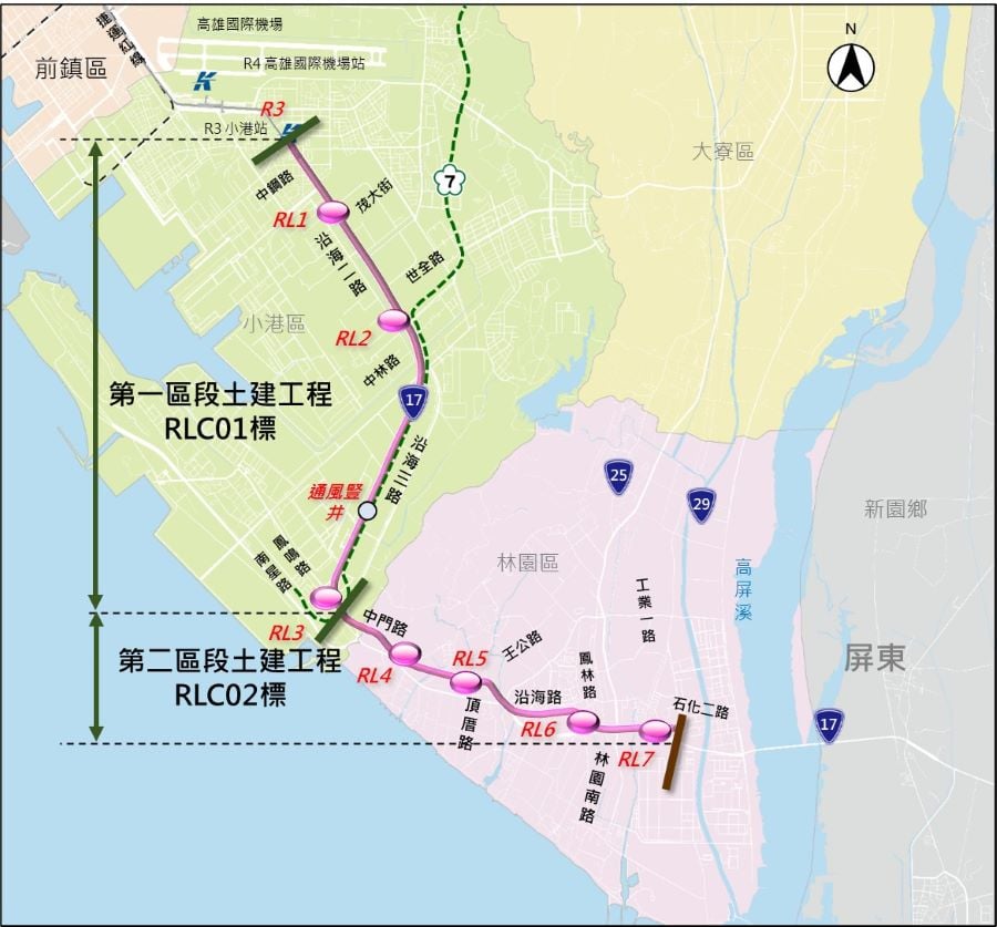 ▲捷運小港林園線路線圖。