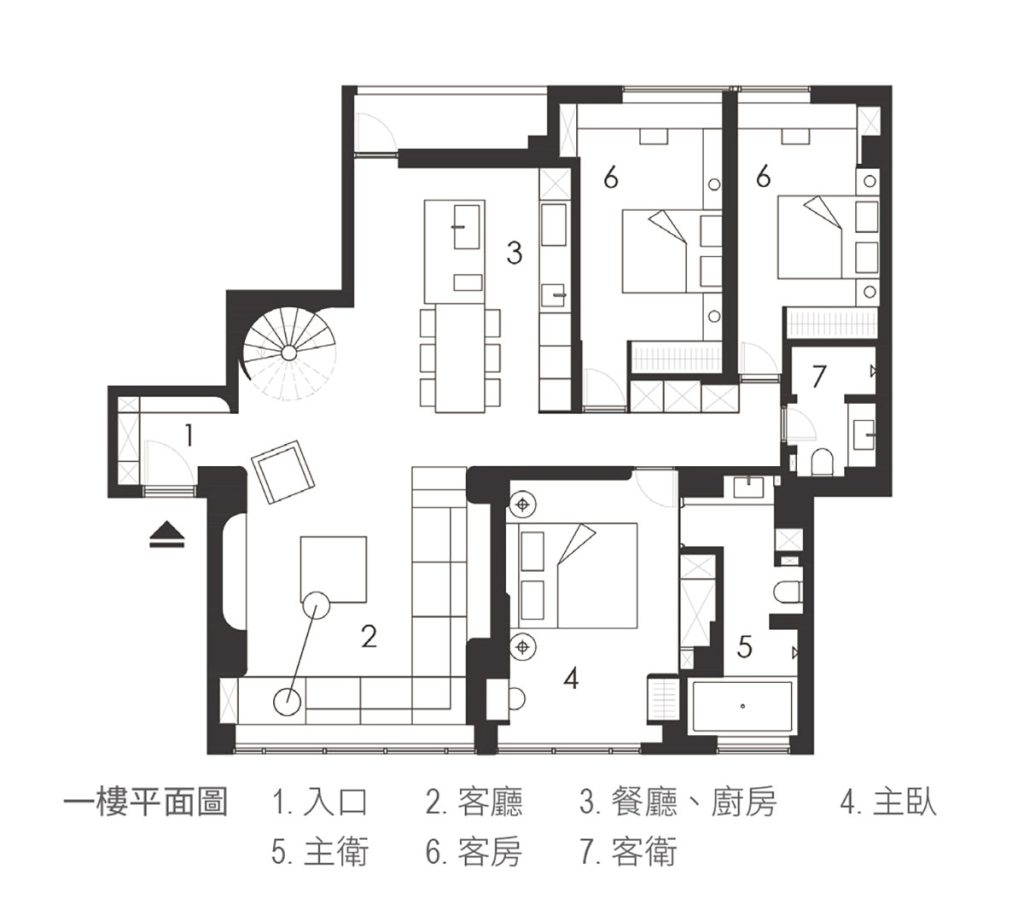 519 空間美學 洛川空間事務所 卓思齊 一樓平面圖