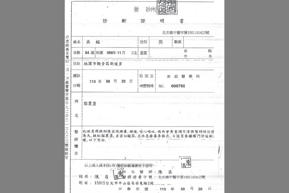 開假診斷證明供受刑人聲請停止執行　診所院長遭訴求重刑 197