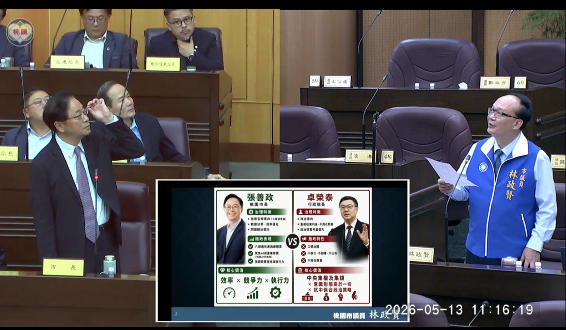 林政賢肯定張善政「以行政院長高度治理桃園」 與中央政治導向模式成對比 S 152608770