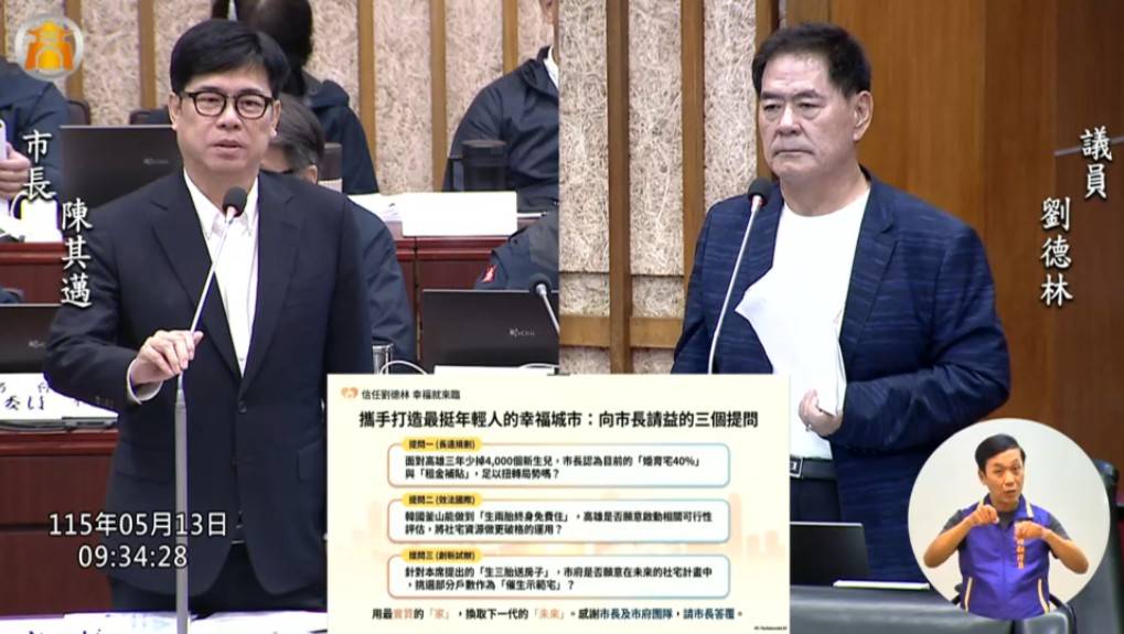 ▲三胎送房救少子化?劉德林議會倡議「生孩子送房子」,陳其邁:能力所及一定做。