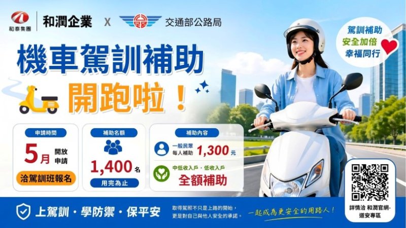 善心人士捐助3萬元 高雄區監理所加碼補助中低收入戶參加機車駕訓