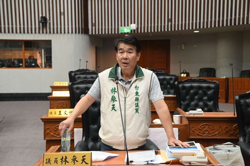 ∆外界質疑，台東縣議員林參天近期接連以高分貝方式質詢與操作相關議題，除了監督縣政外，是否也與個人政治布局有關。（圖／台東縣議會提供）