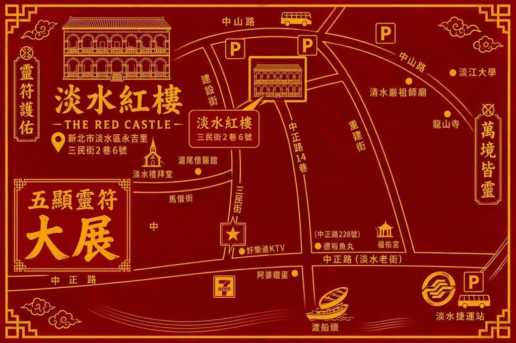 ▲115年5月17日上午11時由八里紫德宮主辦的「五顯靈符大展」將於於新北市淡水區的百年紅磚古蹟「淡水紅樓」正式開展。