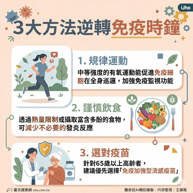 3大方法逆轉免疫時鐘