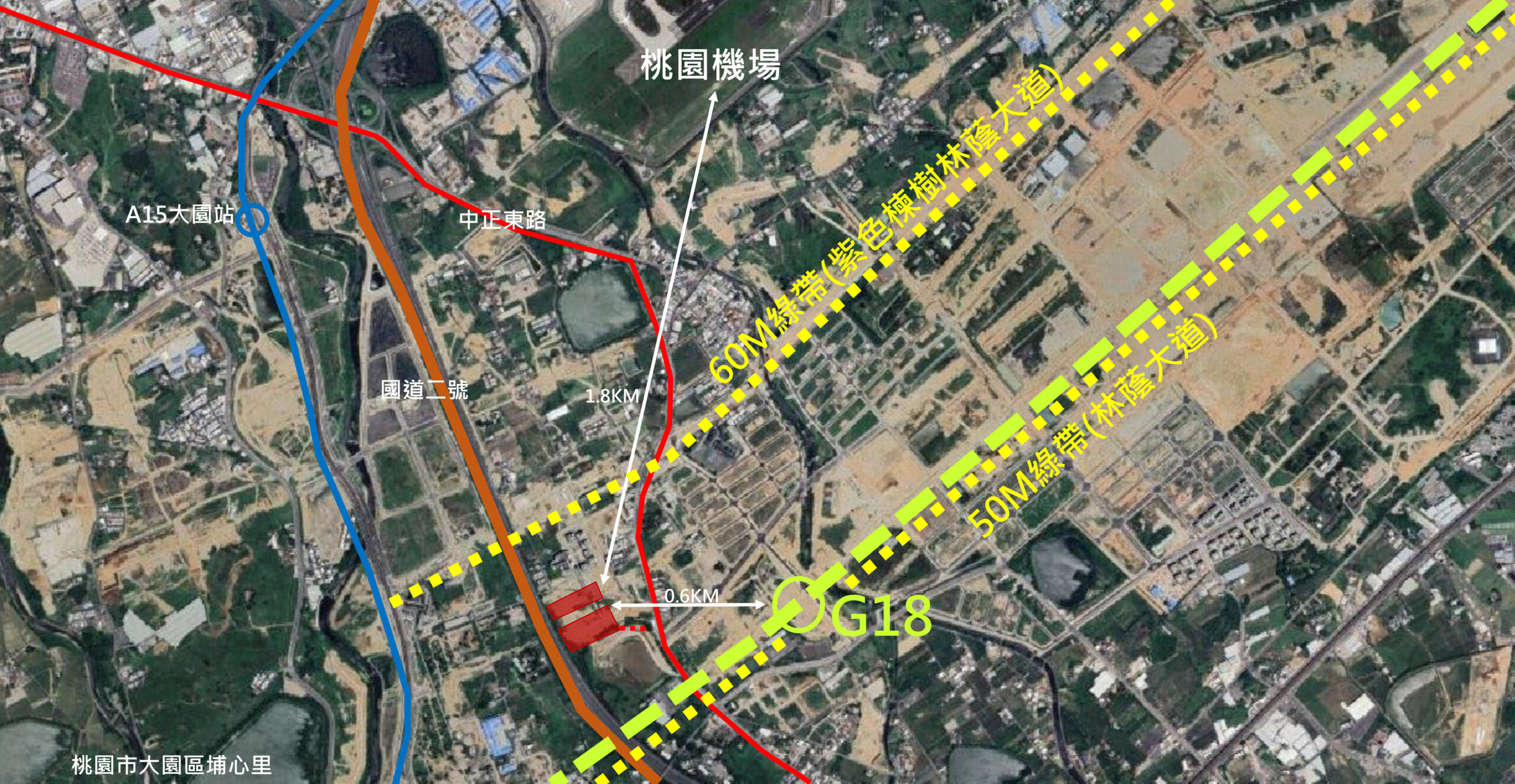 桃市大園、蘆竹將蓋近1800戶社宅 預計明年開工 橫埔段基地位置 0 0 scaled