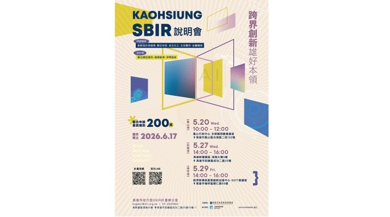 115年度高市SBIR開跑!跨域聯合最高補助200萬