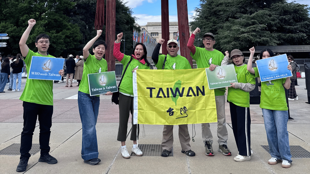 世界衛生大會(WHA)前夕,台灣民團齊聚日內瓦為台灣發聲。(圖:林世嘉提供)