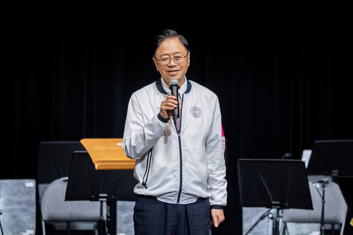 桃園市長張善政於「115年劇場教育計畫《牽手進劇場》記者會」中致詞。<br /><br />