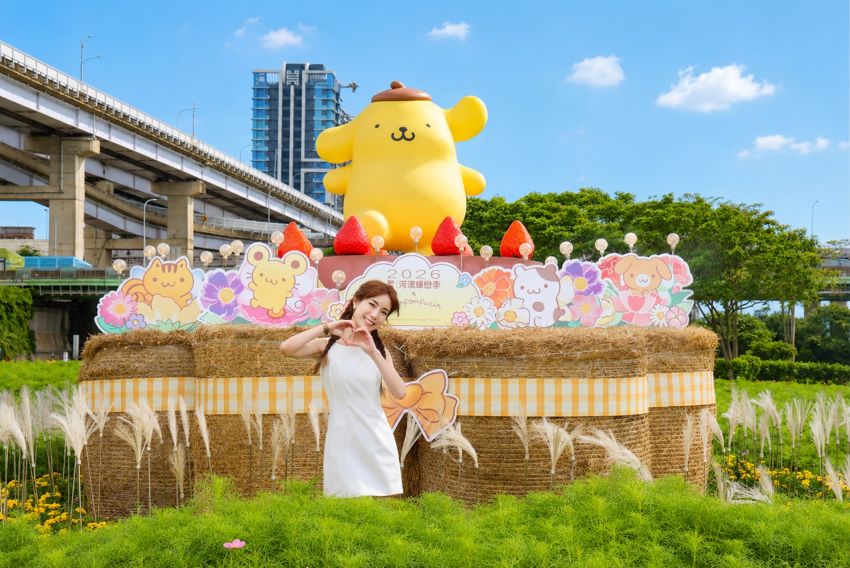 濱蝶戀季漫舞花間倒數6天 白晝賞遊體驗兩樣情 32 《圖說》布丁狗陪伴大家漫舞花間-「花間甜夢.幸福層疊」。〈高灘處提供〉