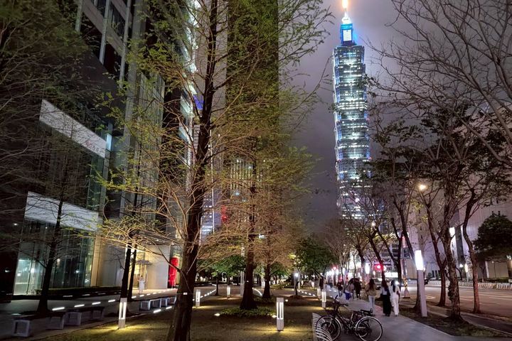 臺北優雅夜遊趣 信義商圈林蔭、燈光交織城市美學